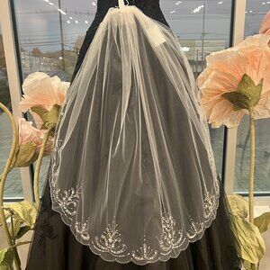 Beaded Fingertip Bridal Veil
